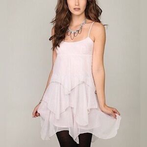 NWT! RARE Free People Pink Blossom Glitter Disco Dot Dress Size 6